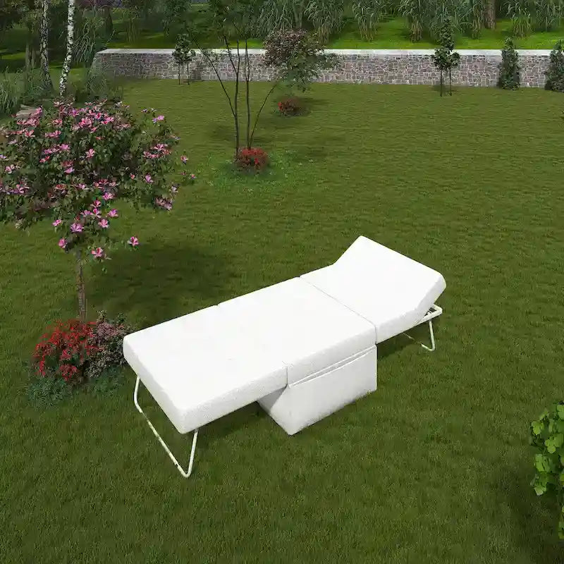 Convertible 4 in 1 Folding Ottoman Sleeper Bed