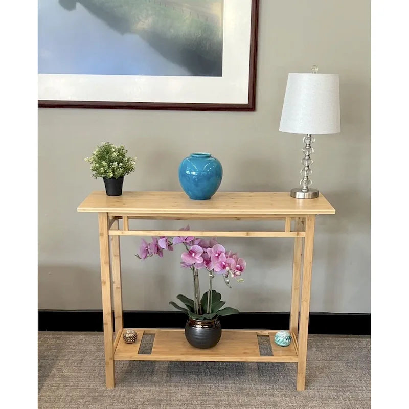 Zen End Table with Shelf in Natural