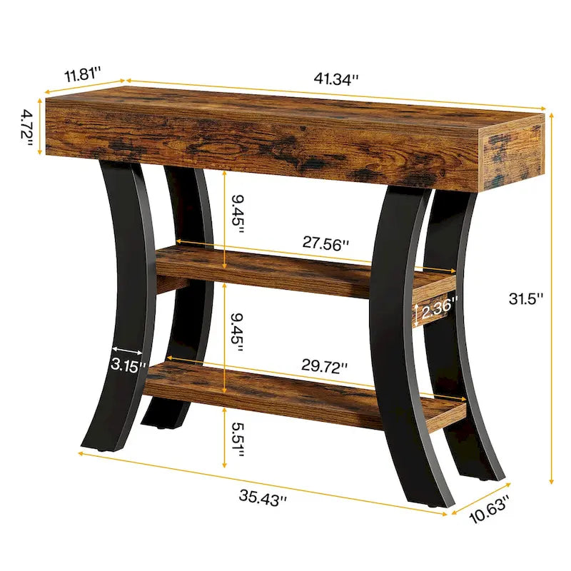 41 Entryway Console Table with Storage Shelves
