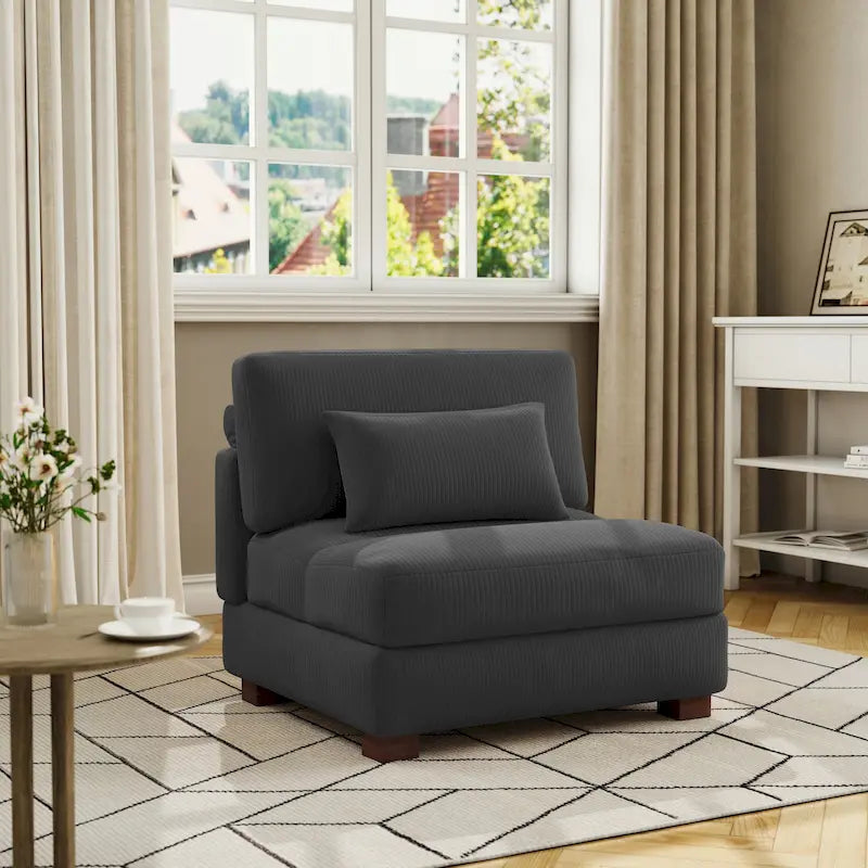 Modern Upholstered Armless Chair Accent Chair