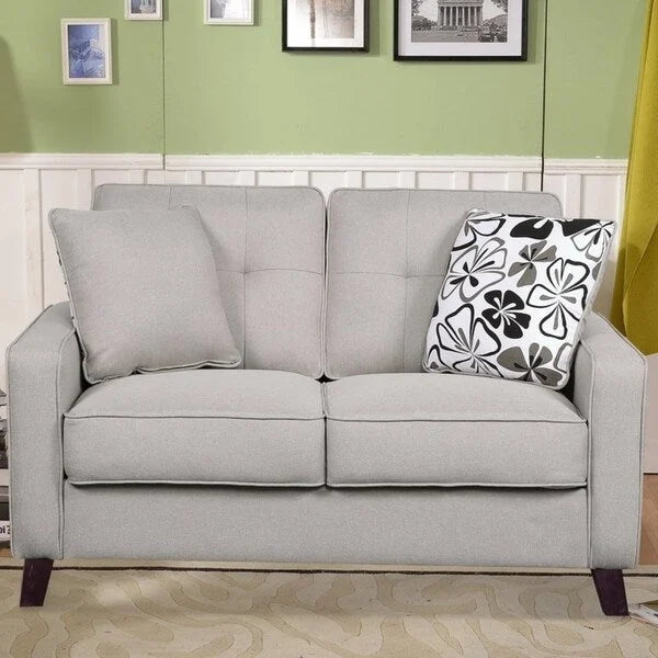 Lillana Linen Upholstered Tufted Loveseat