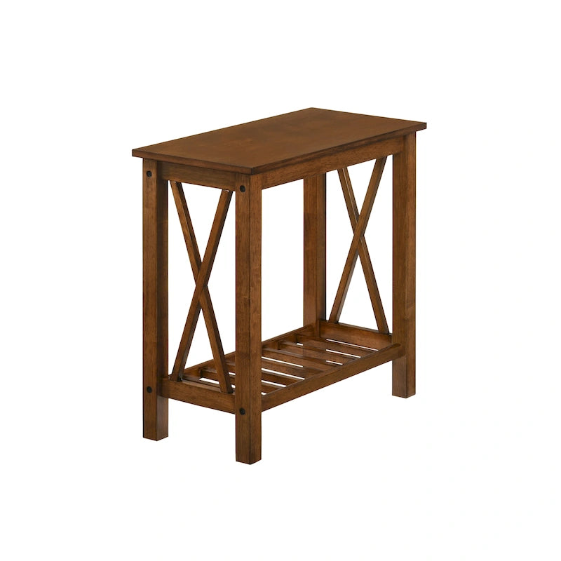 Joya Farmhouse 12-inch Faux Marble 1-Shelf Side Table by Furniture of America