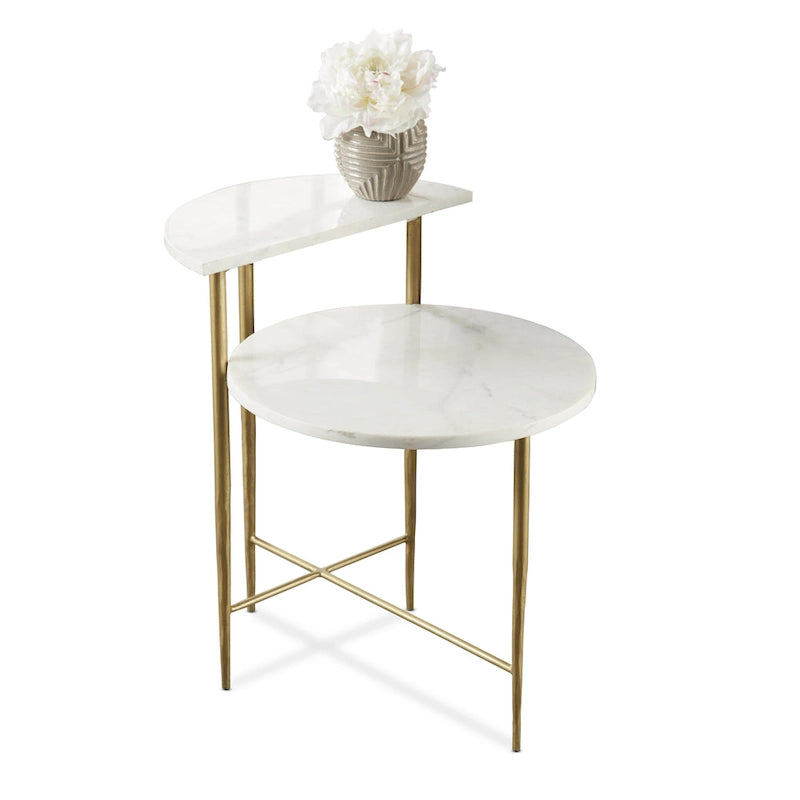 Steve Silver Parkes White Marble Top Accent Table