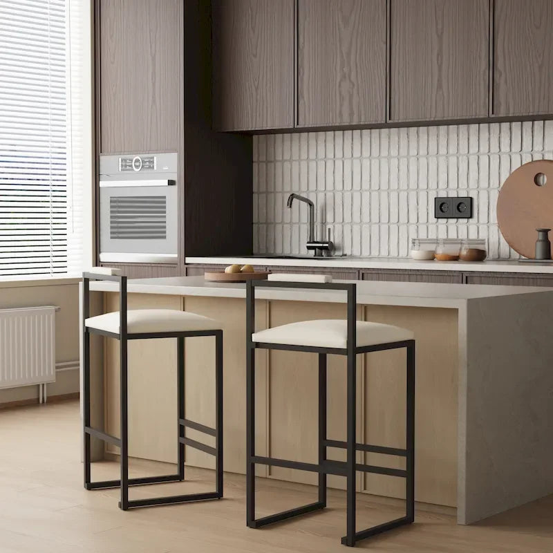 Modern Bar Stools Dining Chairs with Foot Rest for Kitchen