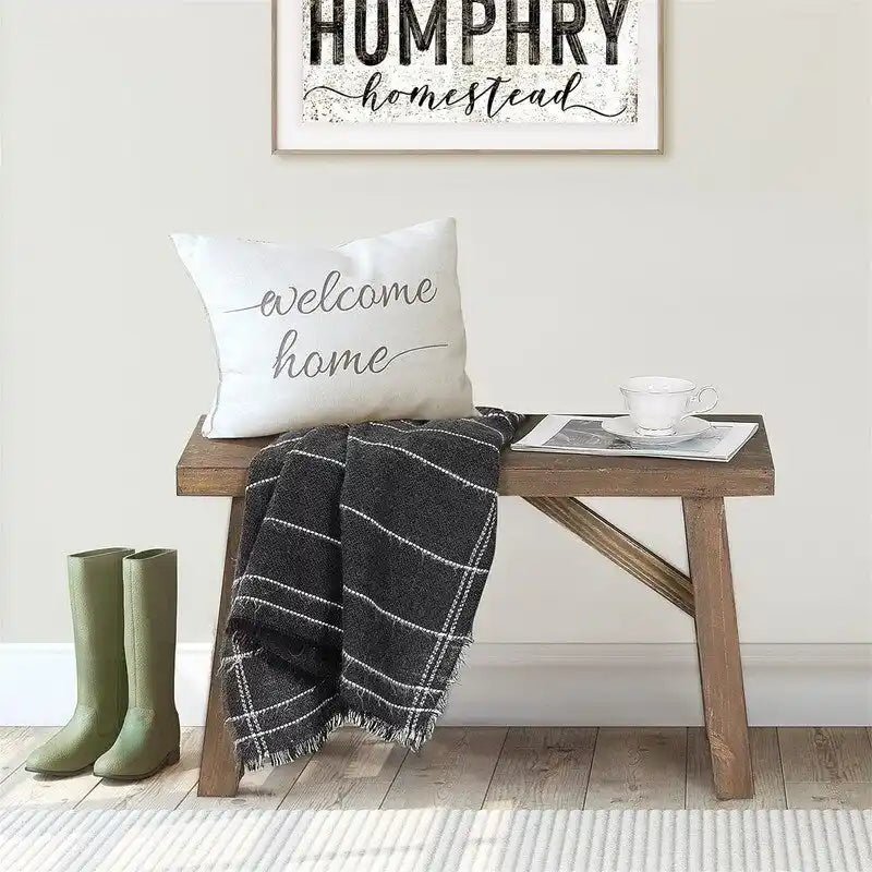 Sawmill Wood Bench - 13.3D x 30W x 17.3H