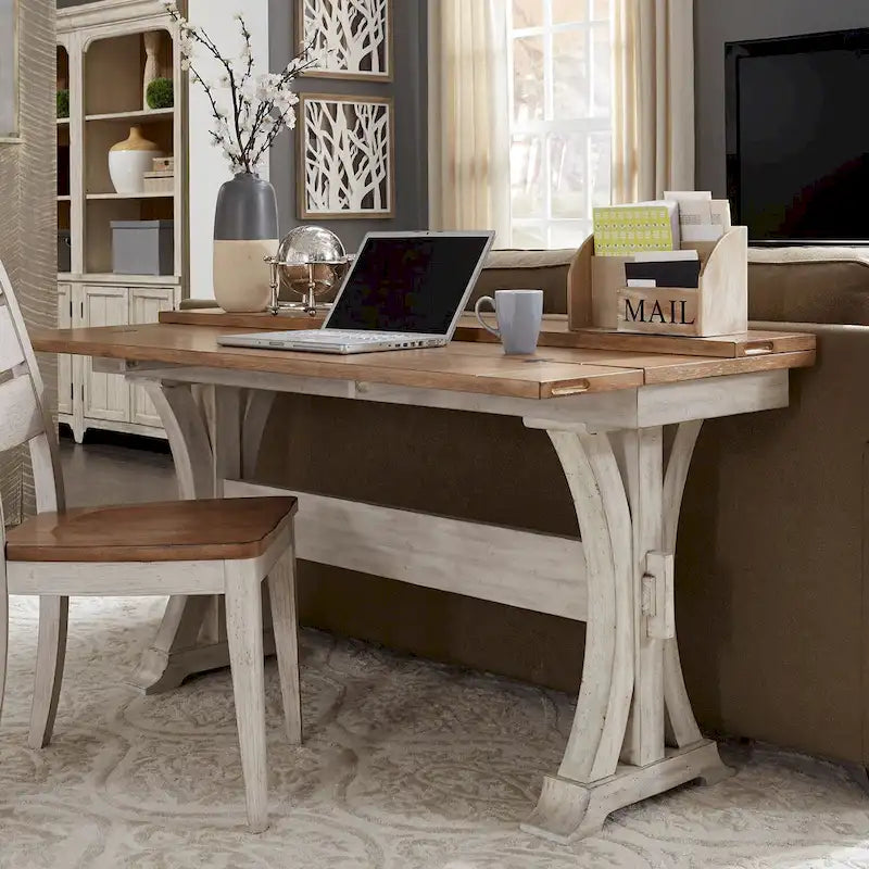 Farmhouse Reimagined Antique White Flip Lid Sofa Table