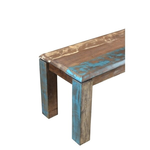 Handmade 50 Old Reclaimed Wood Bench (India) - 50 x 16 x 18