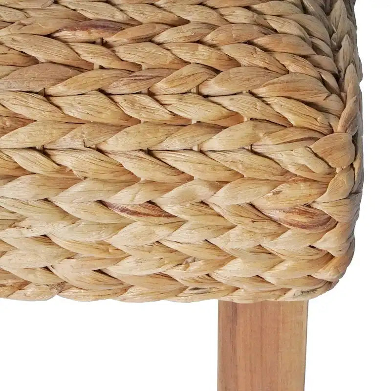 M4H Chania Solid Wood Natural Water Hyacinth Indoor Bench