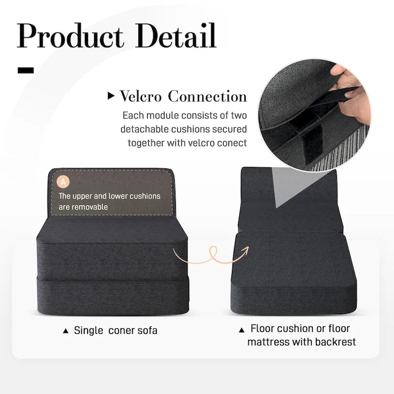 WOWMAX Modular Sectional Sofa, Foam Floor Sofa Combination Component