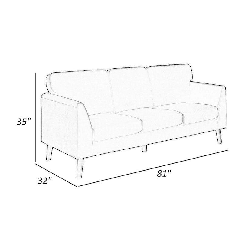 Bard 81 Inch Sofa, Yellow Velvet, Reversible Cushions, Dark Brown Wood