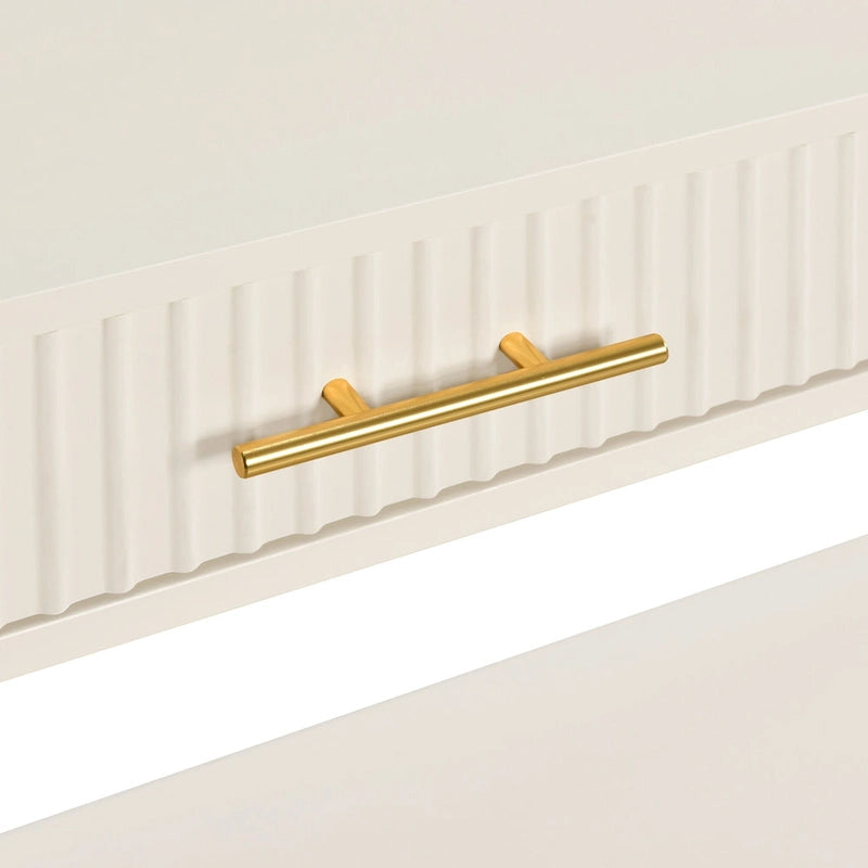 High-Quality Entryway Console Table with Vertical Stripe Drawers, Long Legs