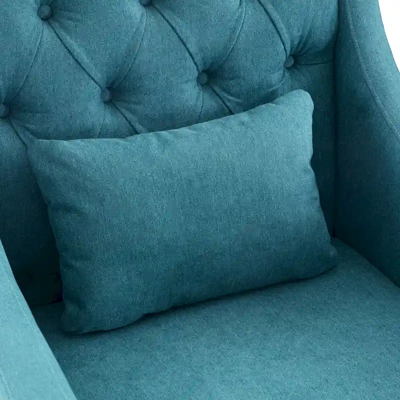 Living Room Chairs, Accent Armchair with lumbar pillow, Elegant Bedroom Reading Chair, Mid-Century Upholstered Sofa Chair