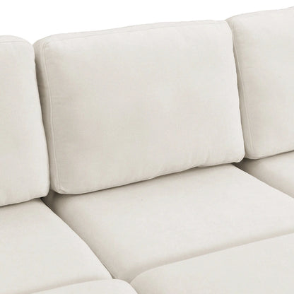 103 Sectional Sofa Couch Sofa Bed U-shaped Sofa with Two Movable Ottoman and Three USB Ports for Living Room, Beige