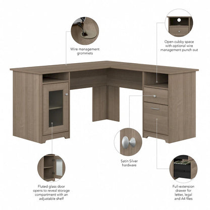 Cabot 60W L Shaped Computer Desk with Storage by Bush Furniture