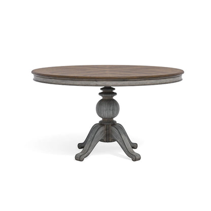 Plymouth Gray Wood Pedestal Dining Table - 72 x 30 x 54