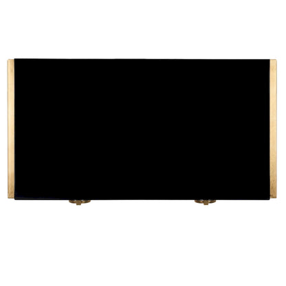 SAFAVIEH Couture Quyen Gold Leaf Black Lacquer 2-Drawer Storage Desk