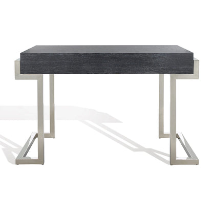 SAFAVIEH Couture Quyen Gold Leaf Black Lacquer 2-Drawer Storage Desk