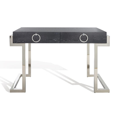 SAFAVIEH Couture Quyen Gold Leaf Black Lacquer 2-Drawer Storage Desk