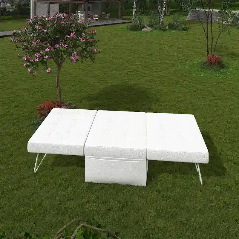 Convertible 4 in 1 Folding Ottoman Sleeper Bed