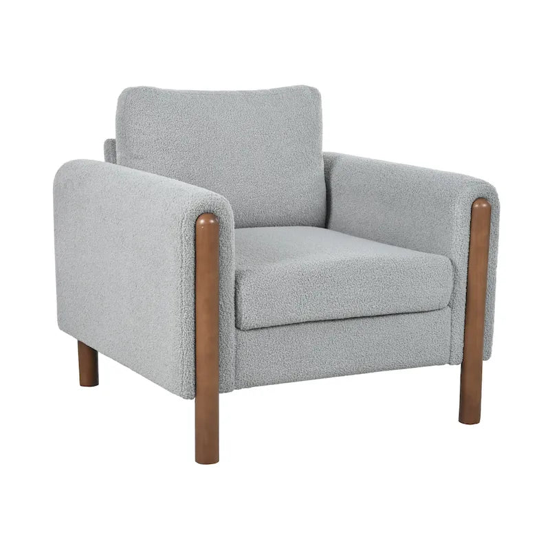 Maloa Upholstered Oversized Teddy Accent Chair with Walnut Legs by Christopher Knight Home