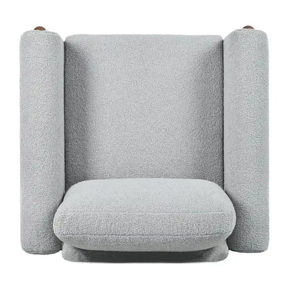 Maloa Upholstered Oversized Teddy Accent Chair with Walnut Legs by Christopher Knight Home