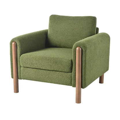 Maloa Upholstered Oversized Teddy Accent Chair with Walnut Legs by Christopher Knight Home