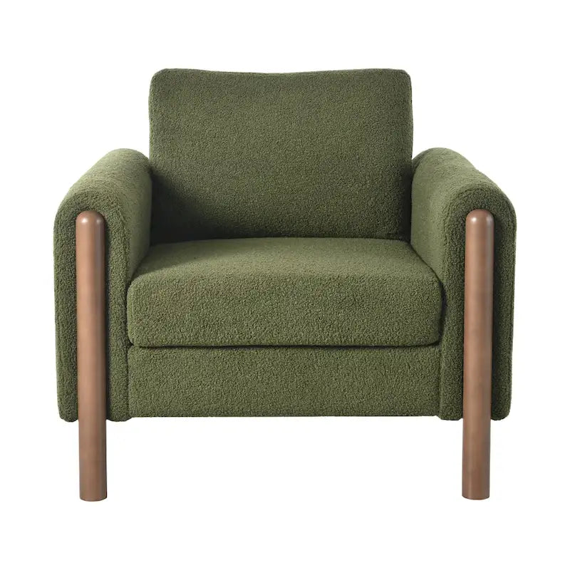 Maloa Upholstered Oversized Teddy Accent Chair with Walnut Legs by Christopher Knight Home
