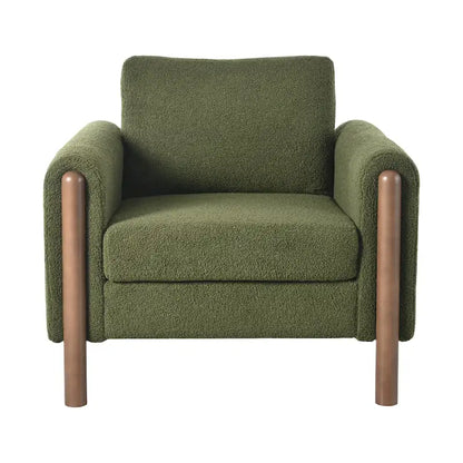 Maloa Upholstered Oversized Teddy Accent Chair with Walnut Legs by Christopher Knight Home