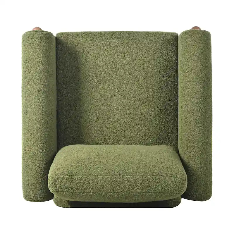 Maloa Upholstered Oversized Teddy Accent Chair with Walnut Legs by Christopher Knight Home