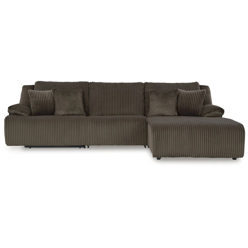 Signature Design by Ashley Top Tier 3-Piece Reclining Sectional with Chaise - 128W x 74D x 41H