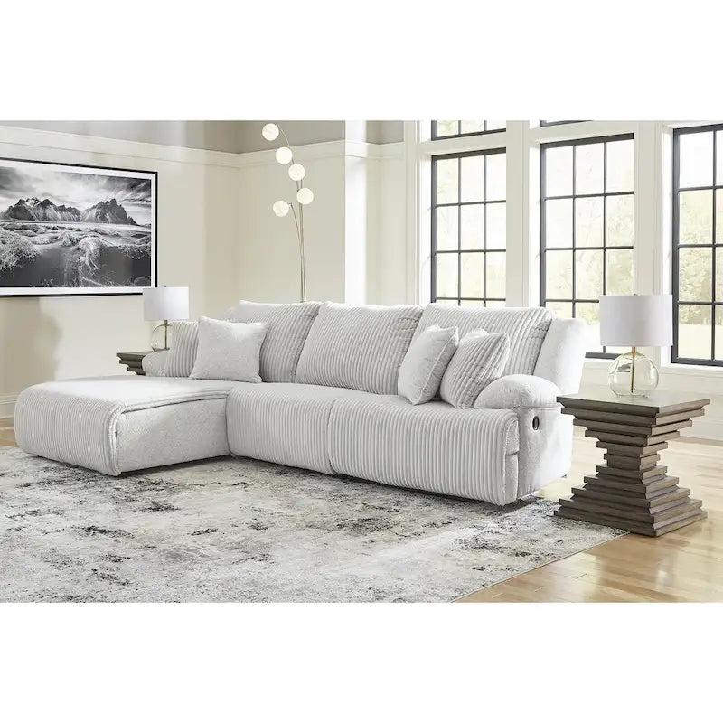 Signature Design by Ashley Top Tier 3-Piece Reclining Sectional with Chaise - 128W x 74D x 41H