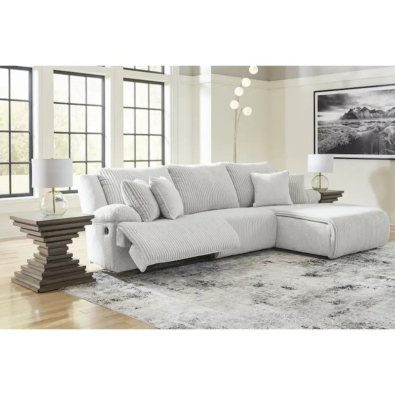 Signature Design by Ashley Top Tier 3-Piece Reclining Sectional with Chaise - 128W x 74D x 41H