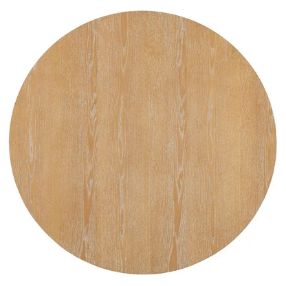 5-Piece Wooden Dining Table Set, Kitchen Table and Chairs Set, Round Table with Cross Base and 4 Upholstered Chairs