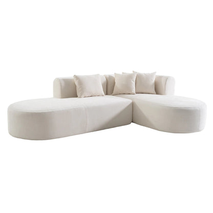 107.5 Polyester Curved Corner Sectional Sofa with Wide Stitching