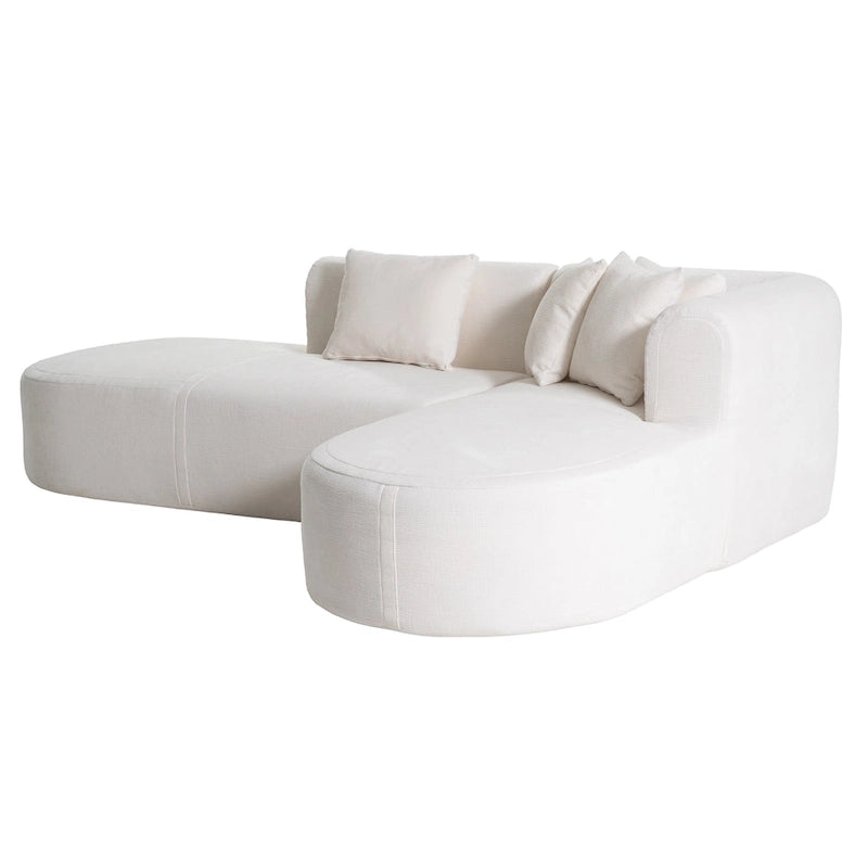 107.5 Polyester Curved Corner Sectional Sofa with Wide Stitching
