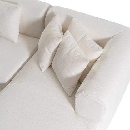 107.5 Polyester Curved Corner Sectional Sofa with Wide Stitching