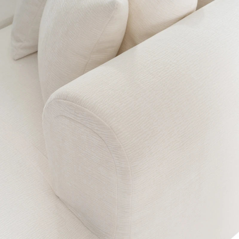 107.5 Polyester Curved Corner Sectional Sofa with Wide Stitching