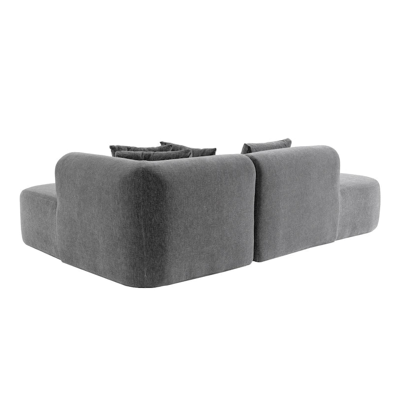 107.5 Polyester Curved Corner Sectional Sofa with Wide Stitching
