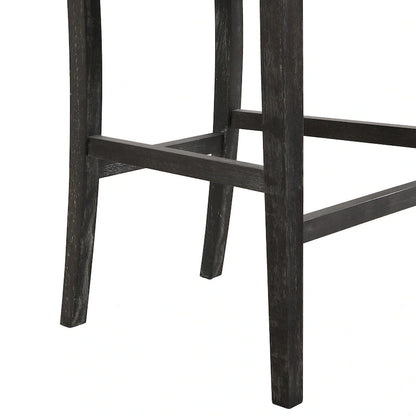 30.5 H Bar Stools Set of 2, Rubberwood Frame, Fabric Upholstered Bar Stools, Vintage Kitchen Island Stool Without Arms