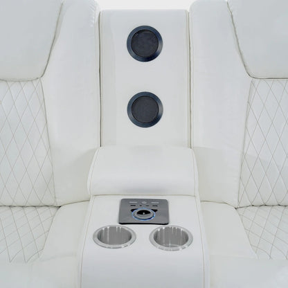 Deluxe Theater-Style Reclining Sofa Set with Power Recline, LED Lights, Wireless Charging and bluetooth Speaker