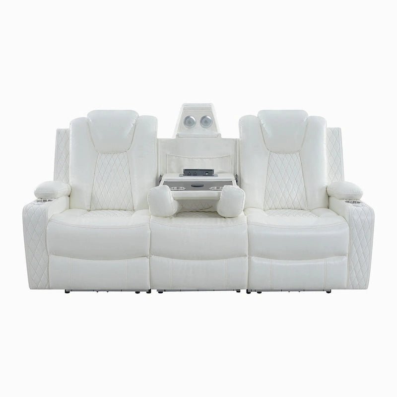 Deluxe Theater-Style Reclining Sofa Set with Power Recline, LED Lights, Wireless Charging and bluetooth Speaker