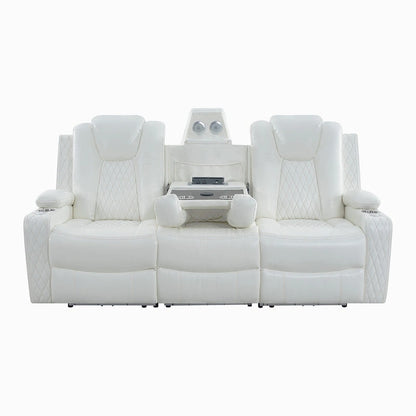 Deluxe Theater-Style Reclining Sofa Set with Power Recline, LED Lights, Wireless Charging and bluetooth Speaker