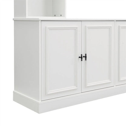 4-Piece Wall Unit Entertainment Center Set with Bookshelf , Versatile TV Stand with Adjustable Shelf, Media Console with Bridge