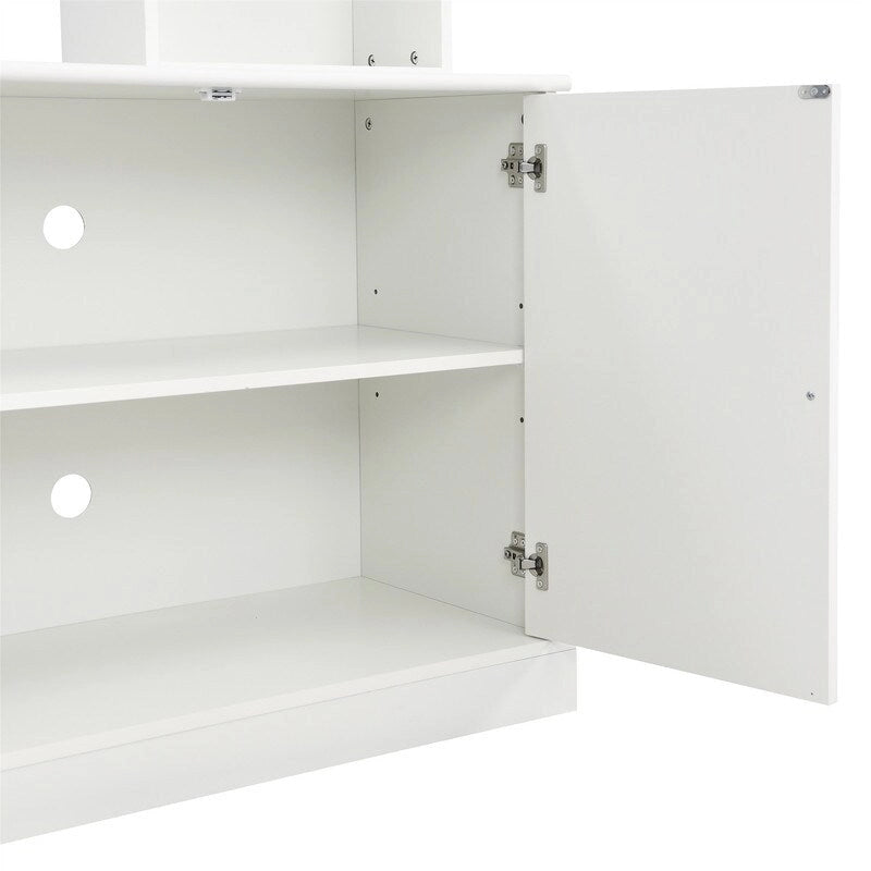 4-Piece Wall Unit Entertainment Center Set with Bookshelf , Versatile TV Stand with Adjustable Shelf, Media Console with Bridge