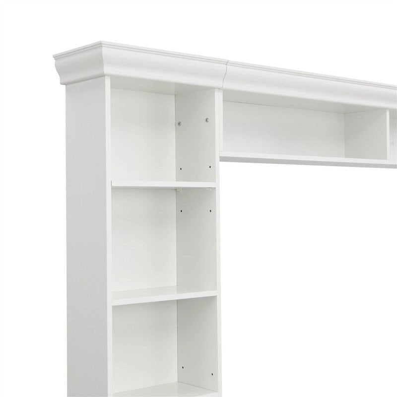 4-Piece Wall Unit Entertainment Center Set with Bookshelf , Versatile TV Stand with Adjustable Shelf, Media Console with Bridge