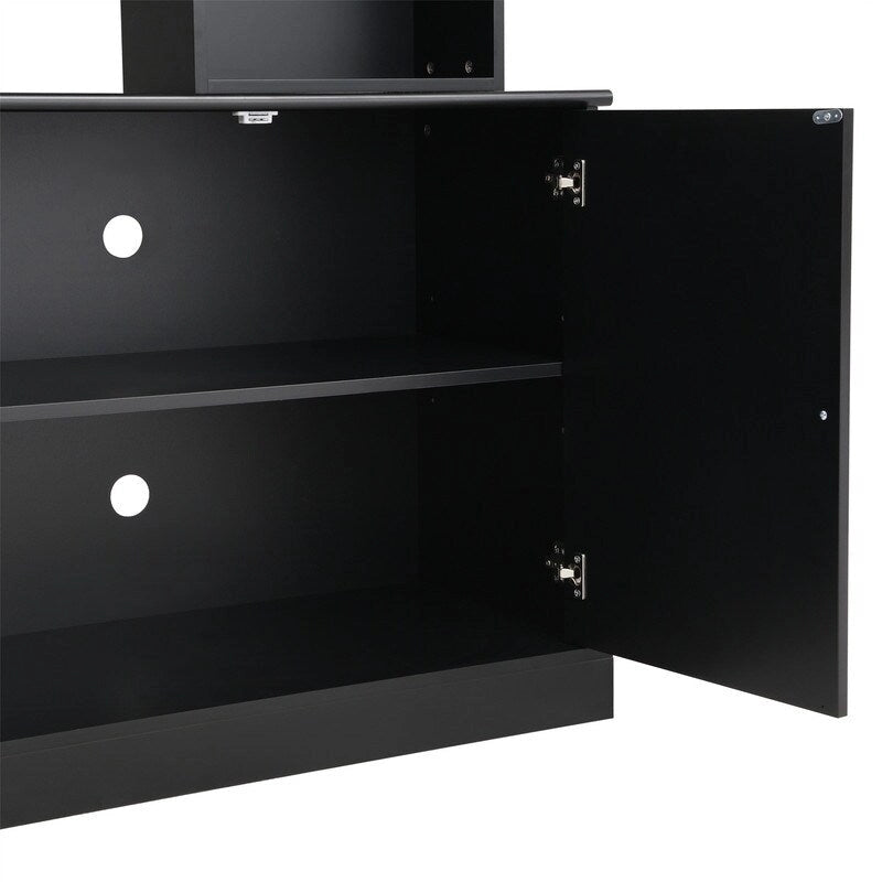 4-Piece Wall Unit Entertainment Center Set with Bookshelf , Versatile TV Stand with Adjustable Shelf, Media Console with Bridge