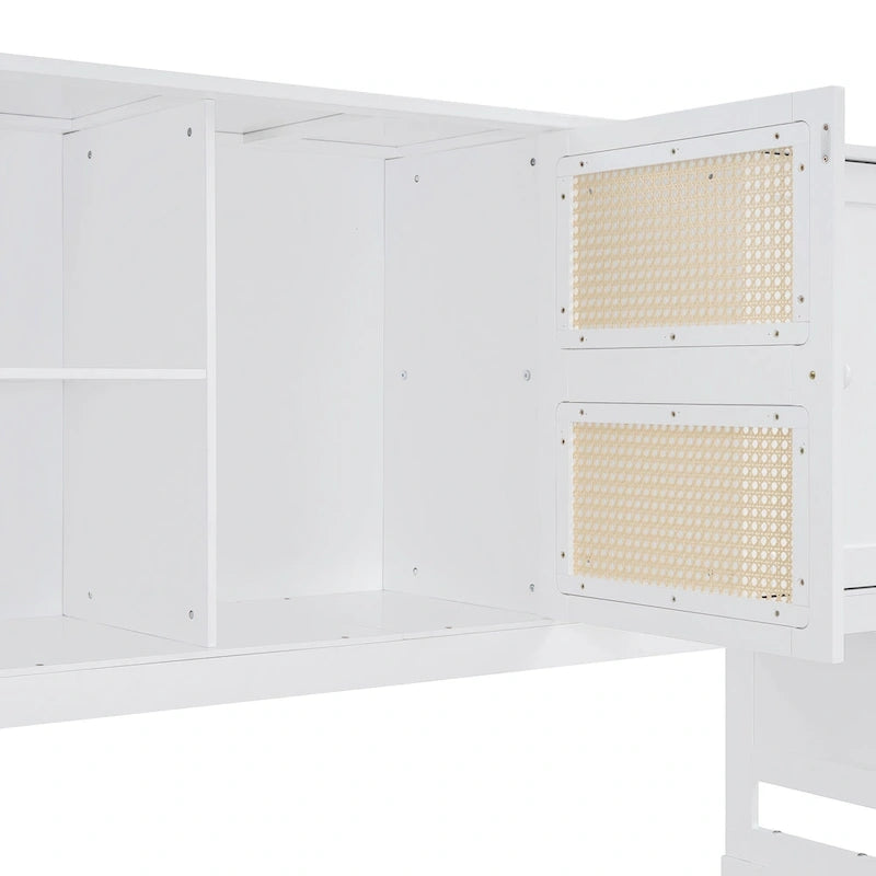 Large Bookcase Daybed Wooden Bed with Trundle and Top Storage Cabinet