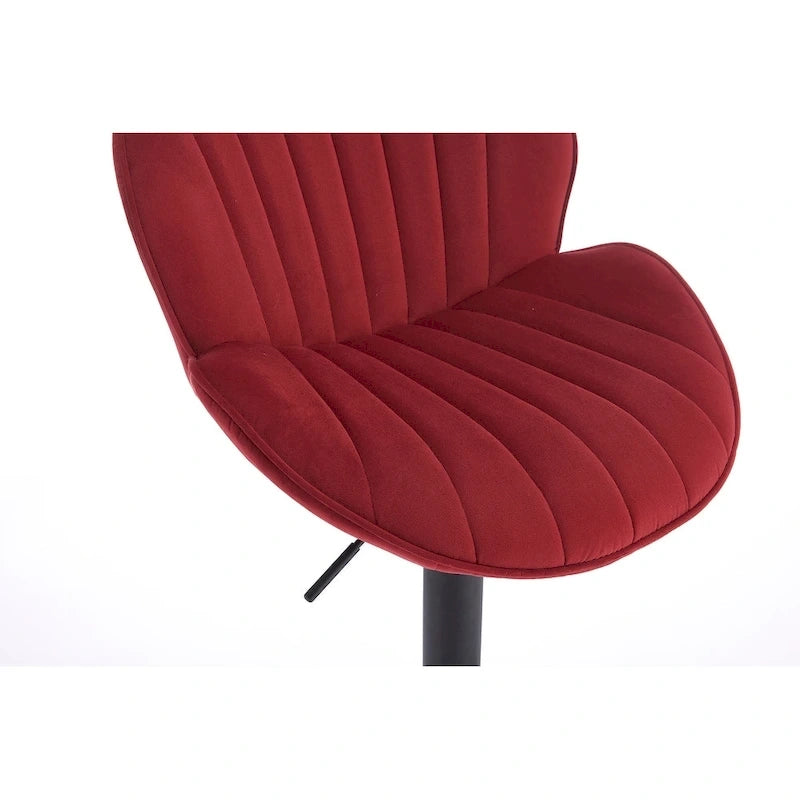 Adjustable Swivel Bar Stools Set of 2, Counter Height Bar Chairs with Back, Velvet Armless Dining Chair with Footrest