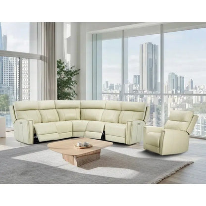 104 W Genuine Leather Power Sectional with Recliner Sofa Set with 3 Colors,Zero Gravity and 1 power armlesschair