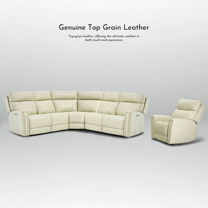 104 W Genuine Leather Power Sectional with Recliner Sofa Set with 3 Colors,Zero Gravity and 1 power armlesschair